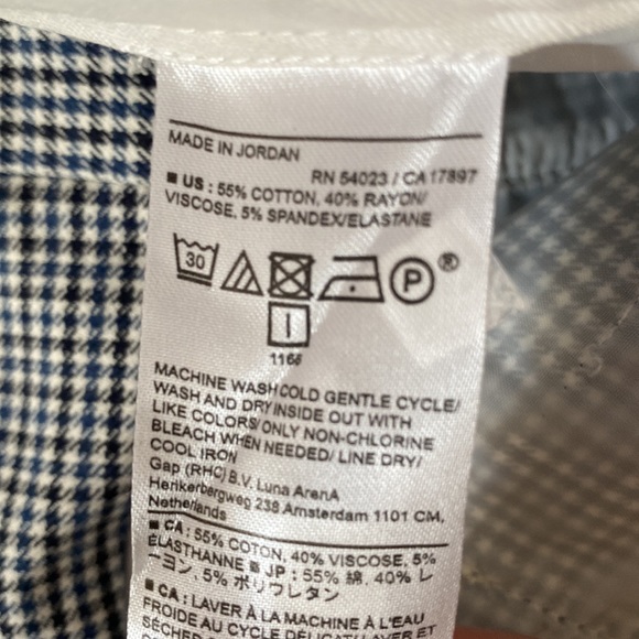 Banana Republic Factory gingham print Sloan curvy fit pants size 6 - Picture 4 of 4